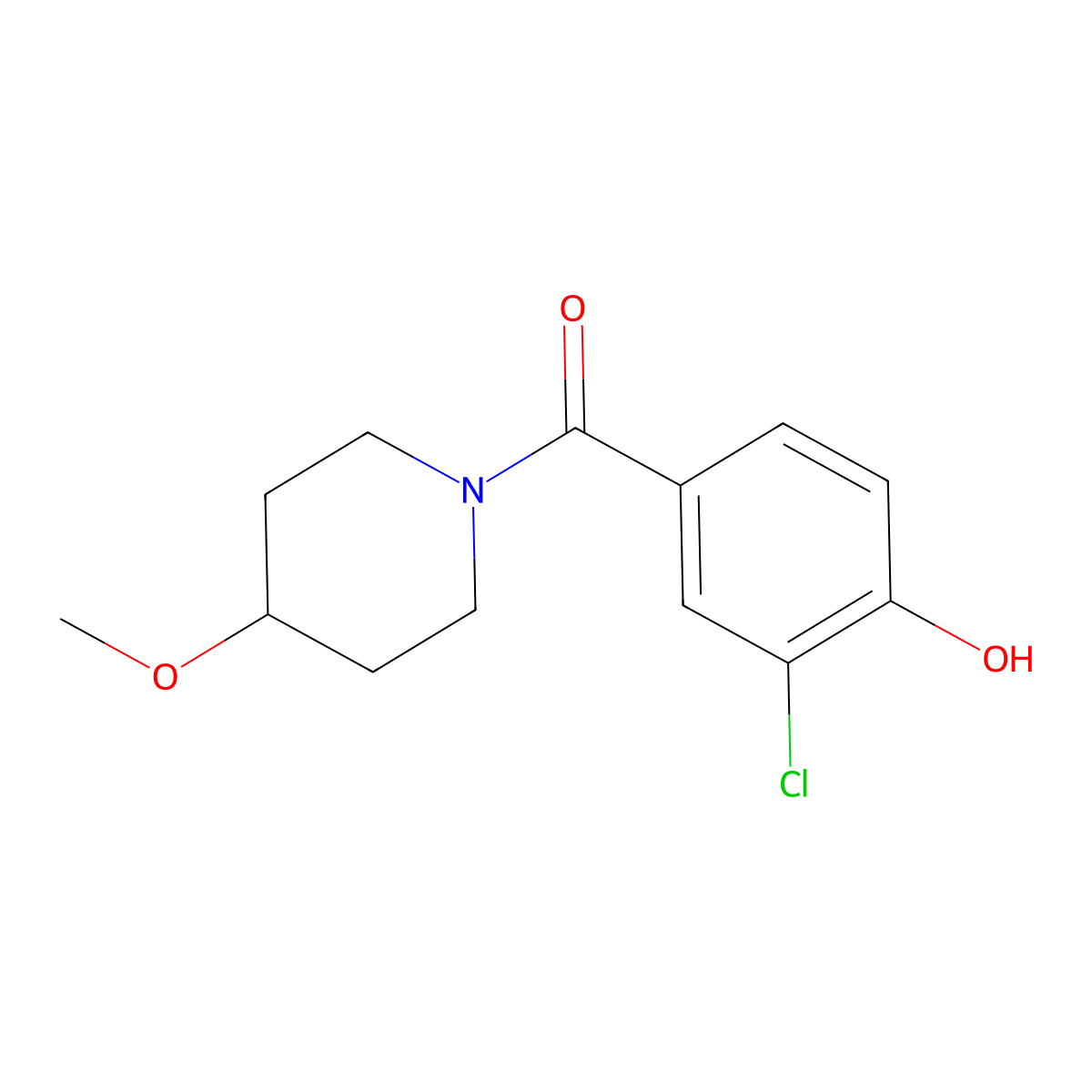 2-Chloro-4-(4-methoxypiperidine-1-carbonyl)phenol molecular structure, CAS 1096859-74-3