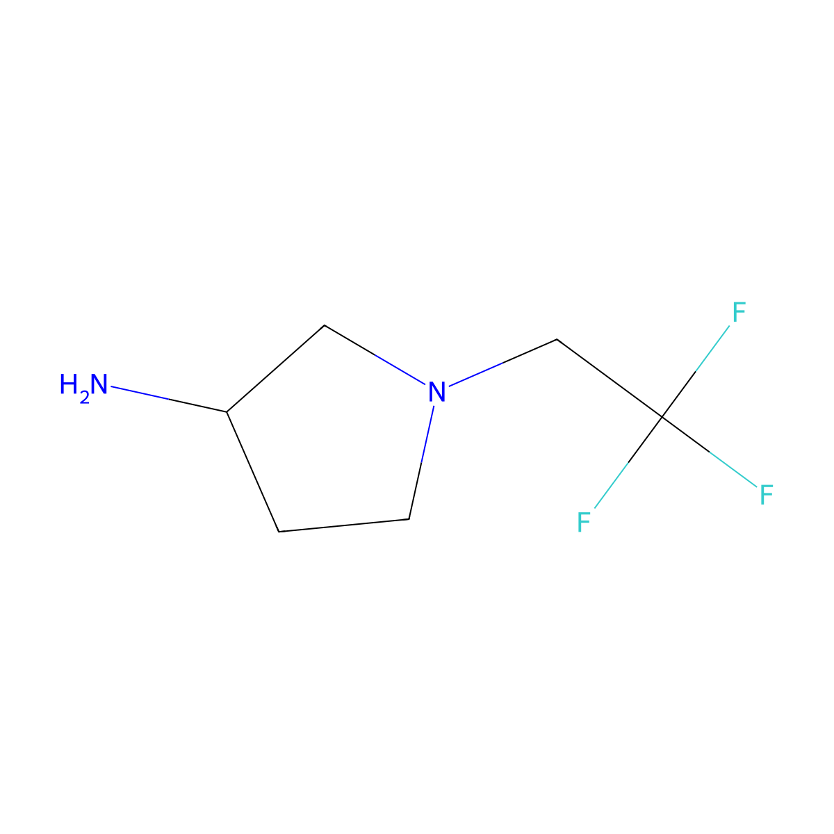 1-(2,2,2-Trifluoroethyl)pyrrolidin-3-amine molecular structure, CAS 1096861-79-8
