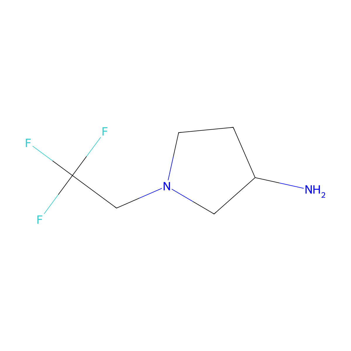 1-(2,2,2-Trifluoroethyl)pyrrolidin-3-amine molecular structure, CAS 1096861-79-8