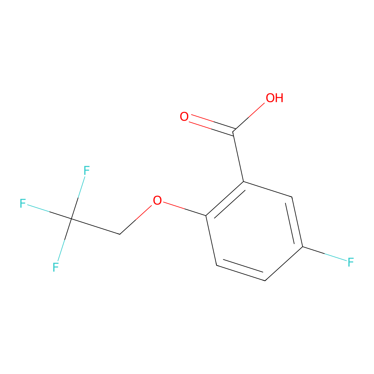 5-Fluoro-2-(2,2,2-trifluoroethoxy)benzoic acid molecular structure, CAS 1096862-36-0