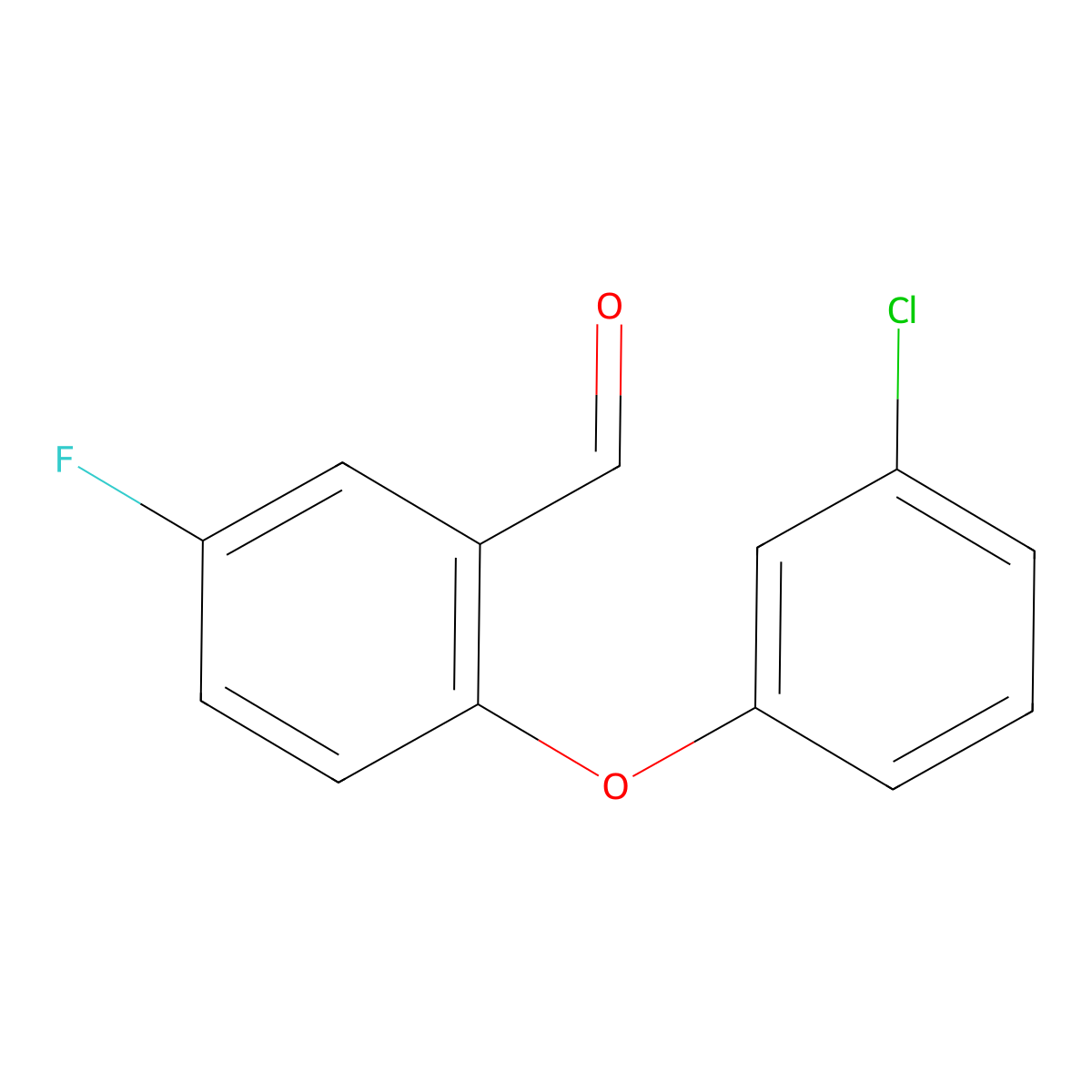 2-(3-Chlorophenoxy)-5-fluorobenzaldehyde molecular structure, CAS 1096862-69-9
