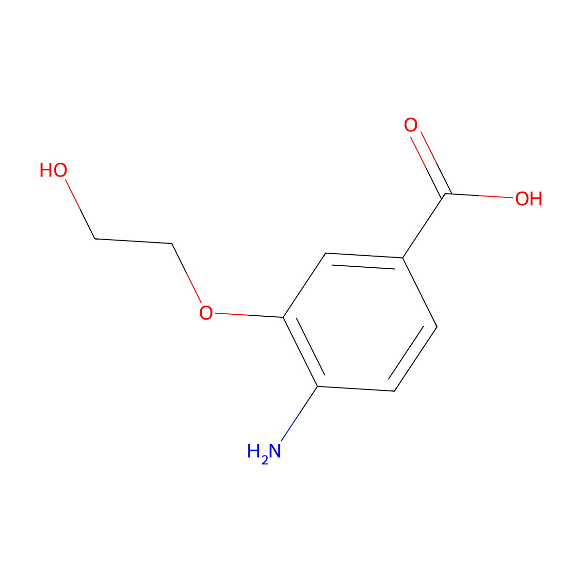 4-Amino-3-(2-hydroxyethoxy)benzoic acid molecular structure, CAS 1096862-98-4