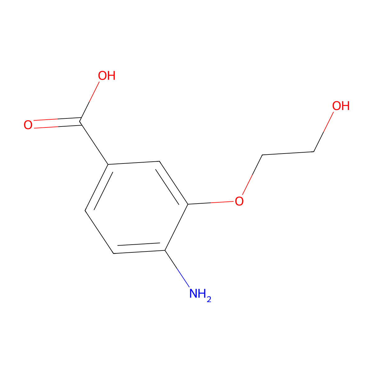4-Amino-3-(2-hydroxyethoxy)benzoic acid molecular structure, CAS 1096862-98-4
