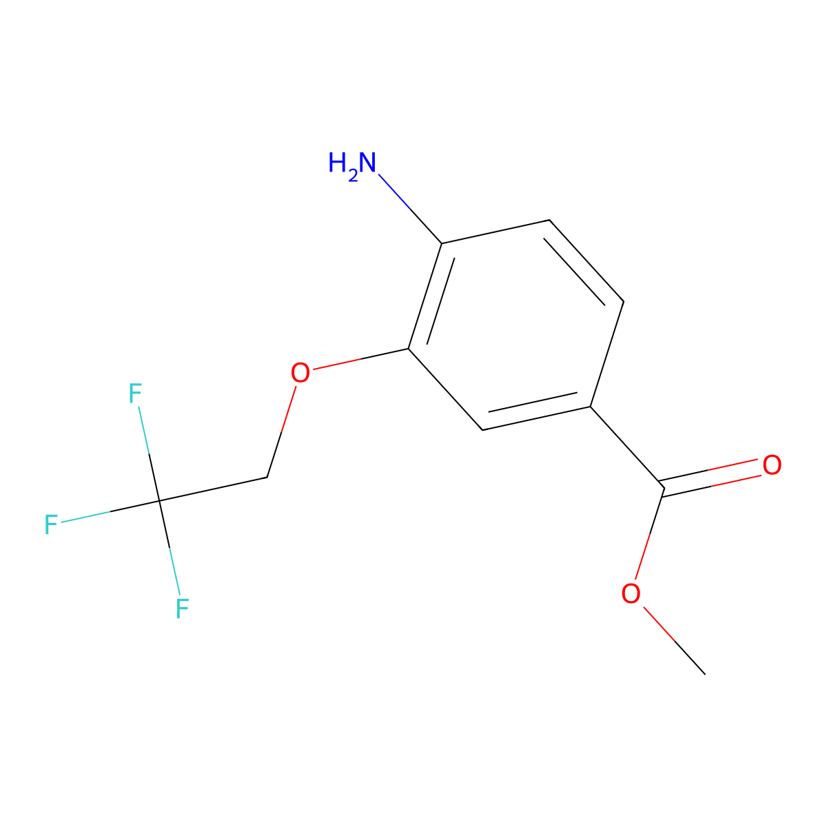 Methyl 4-amino-3-(2,2,2-trifluoroethoxy)benzoate molecular structure, CAS 1096863-64-7