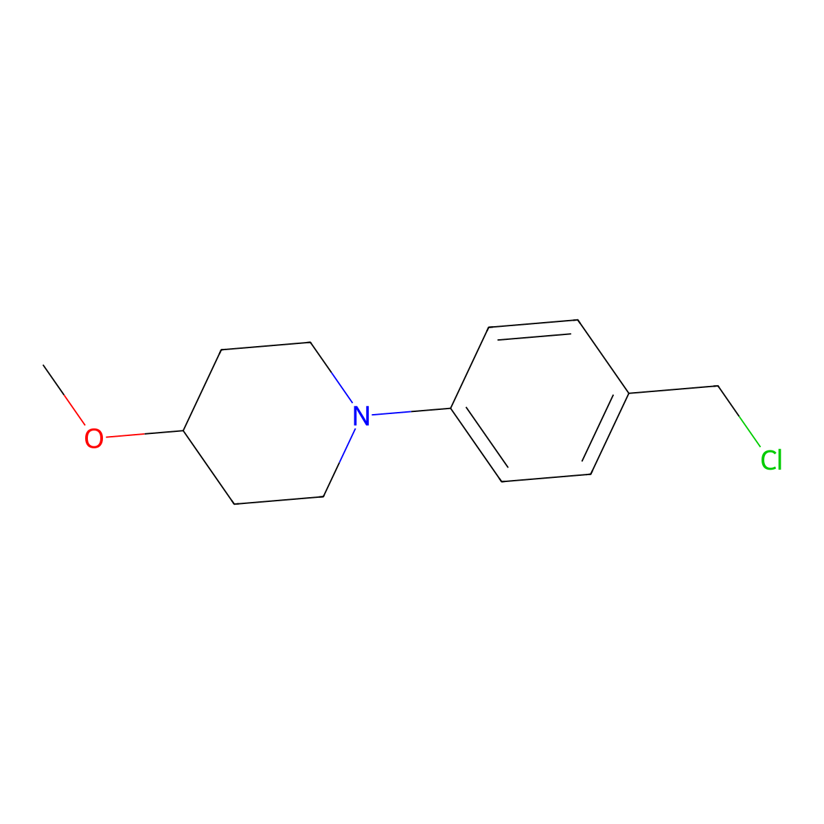 1-[4-(Chloromethyl)phenyl]-4-methoxypiperidine molecular structure, CAS 1096865-51-8
