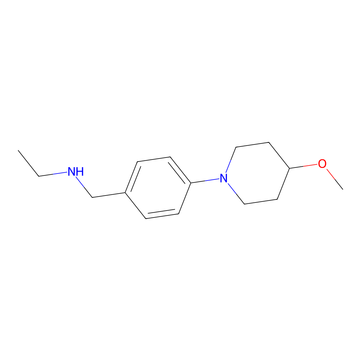 Ethyl({[4-(4-methoxypiperidin-1-yl)phenyl]methyl})amine molecular structure, CAS 1096865-58-5