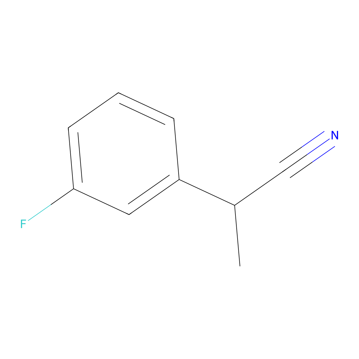 2-(3-Fluorophenyl)propanenitrile molecular structure, CAS 1096868-17-5