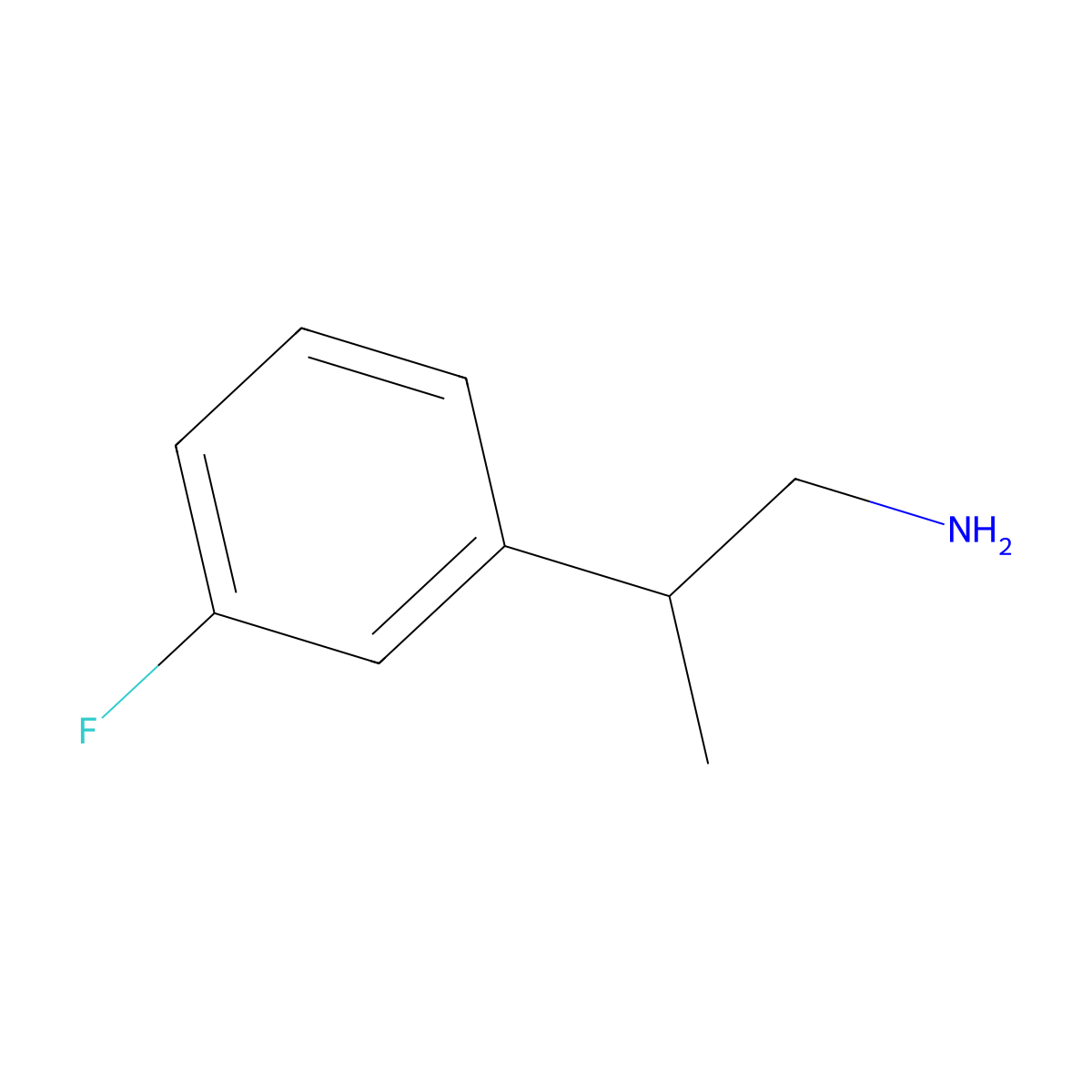 2-(3-Fluorophenyl)propan-1-amine molecular structure, CAS 1096868-24-4