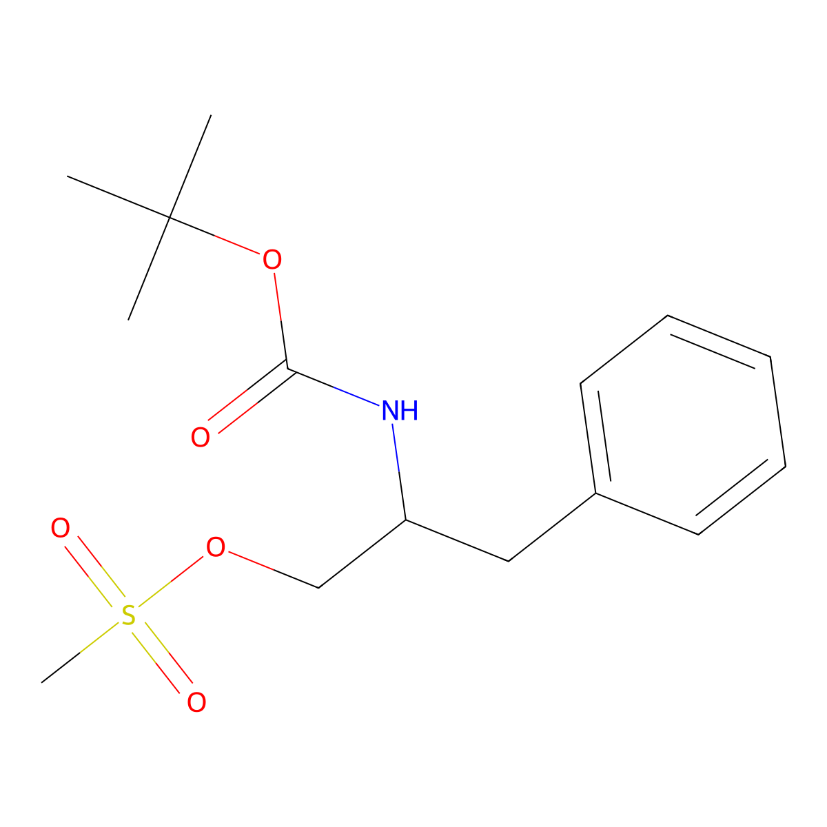 (S)-2-((tert-Butoxycarbonyl)amino)-3-phenylpropyl methanesulfonate molecular structure, CAS 109687-66-3