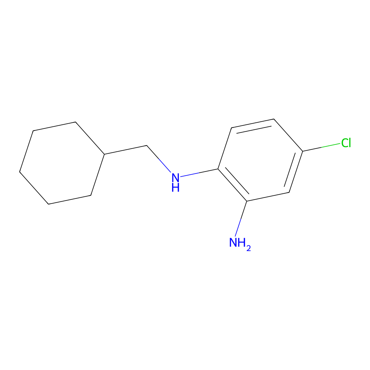4-chloro-1-N-(cyclohexylmethyl)benzene-1,2-diamine molecular structure, CAS 1096873-04-9