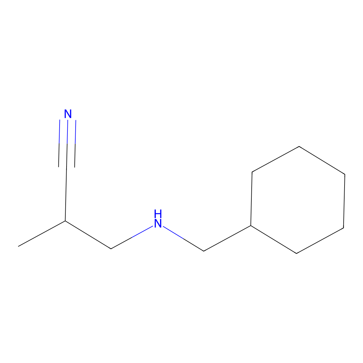 3-[(Cyclohexylmethyl)amino]-2-methylpropanenitrile molecular structure, CAS 1096874-36-0