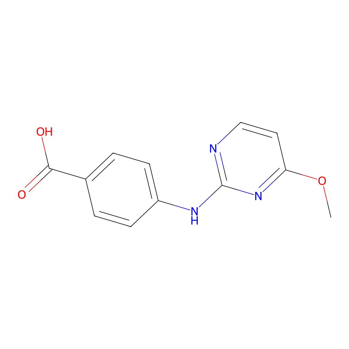 4-[(4-Methoxypyrimidin-2-yl)amino]benzoic acid molecular structure, CAS 1096875-83-0
