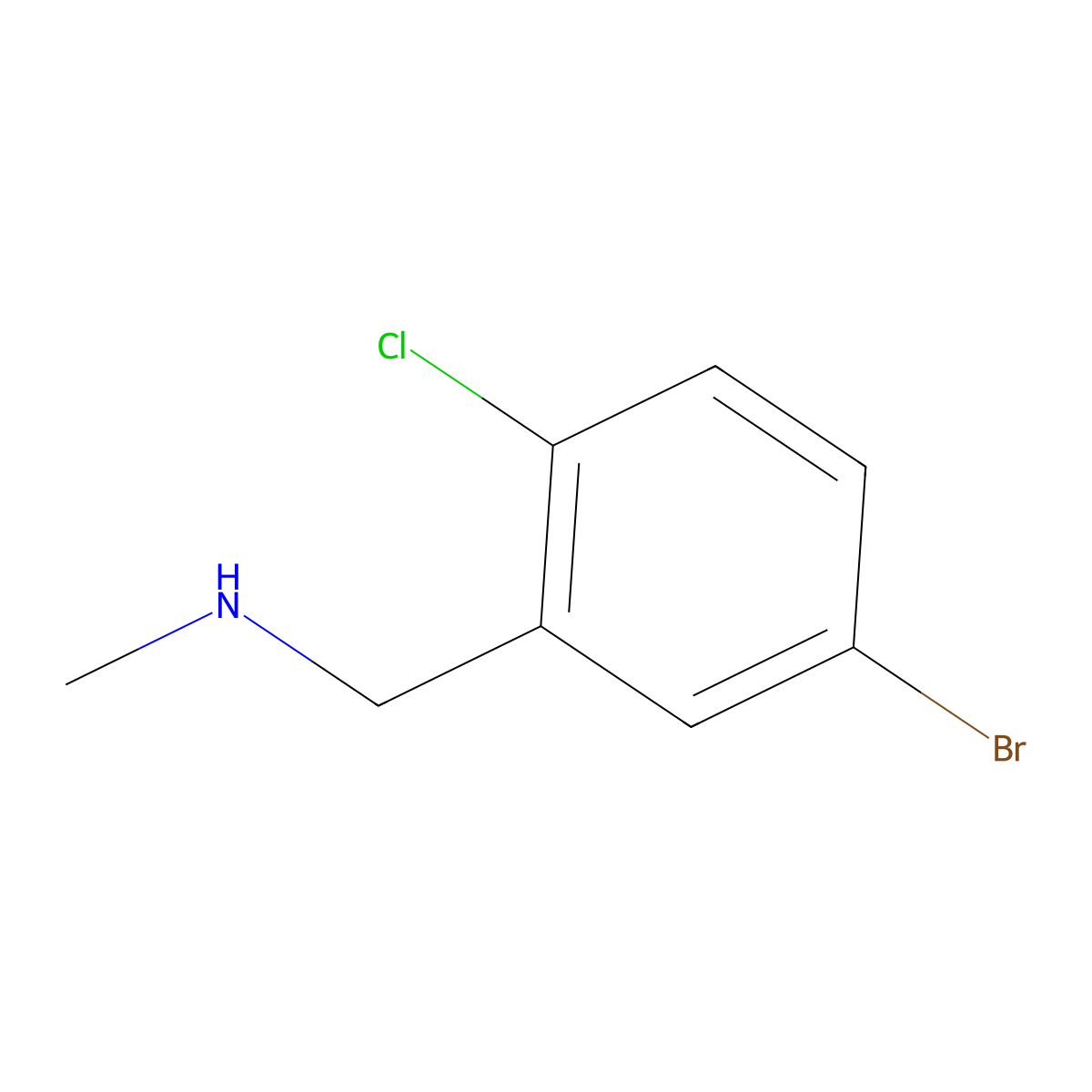 [(5-Bromo-2-chlorophenyl)methyl](methyl)amine molecular structure, CAS 1096875-96-5