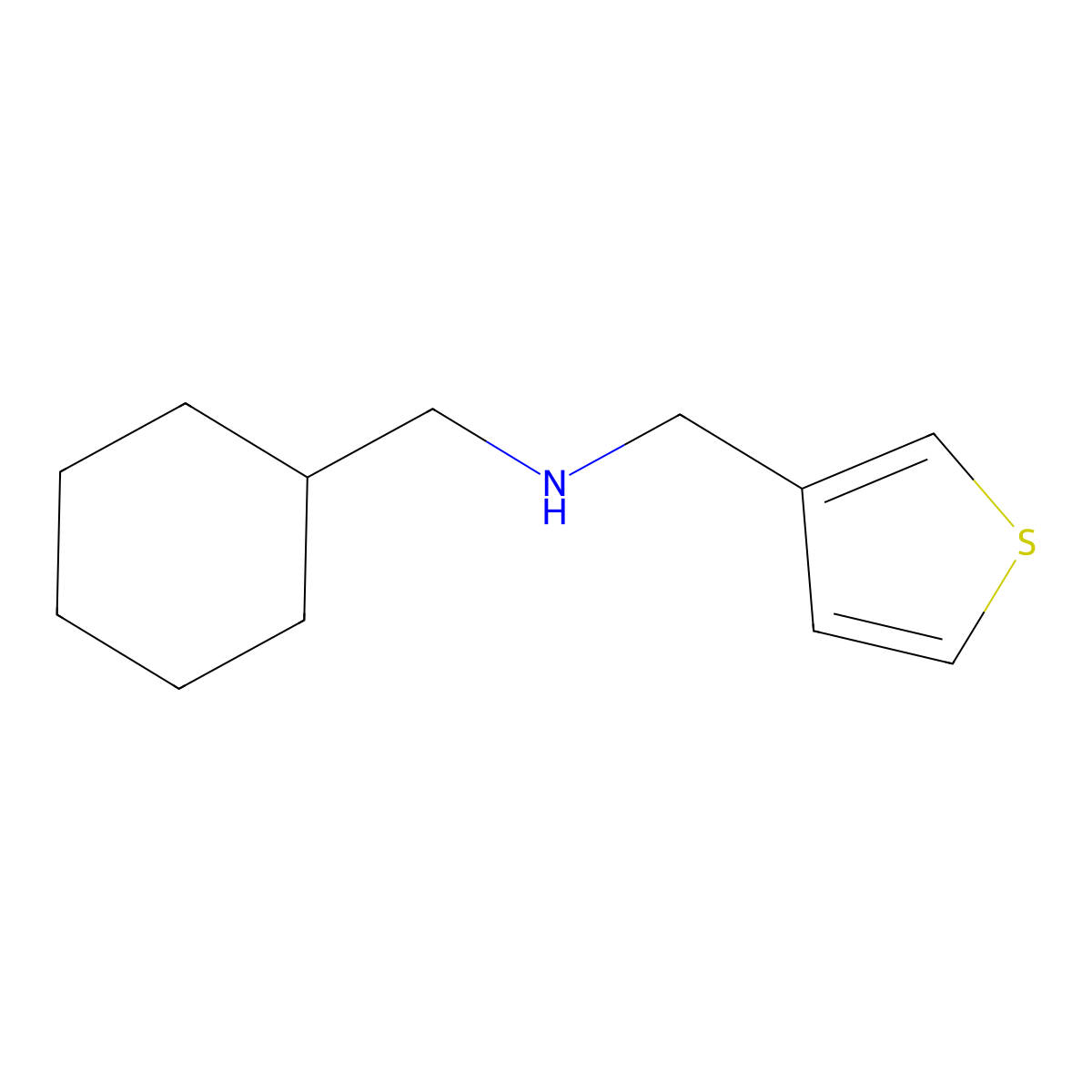 (Cyclohexylmethyl)[(thiophen-3-yl)methyl]amine molecular structure, CAS 1096878-13-5