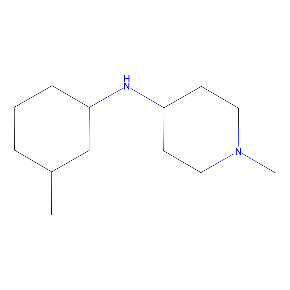1-methyl-N-(3-methylcyclohexyl)piperidin-4-amine molecular structure, CAS 1096878-37-3