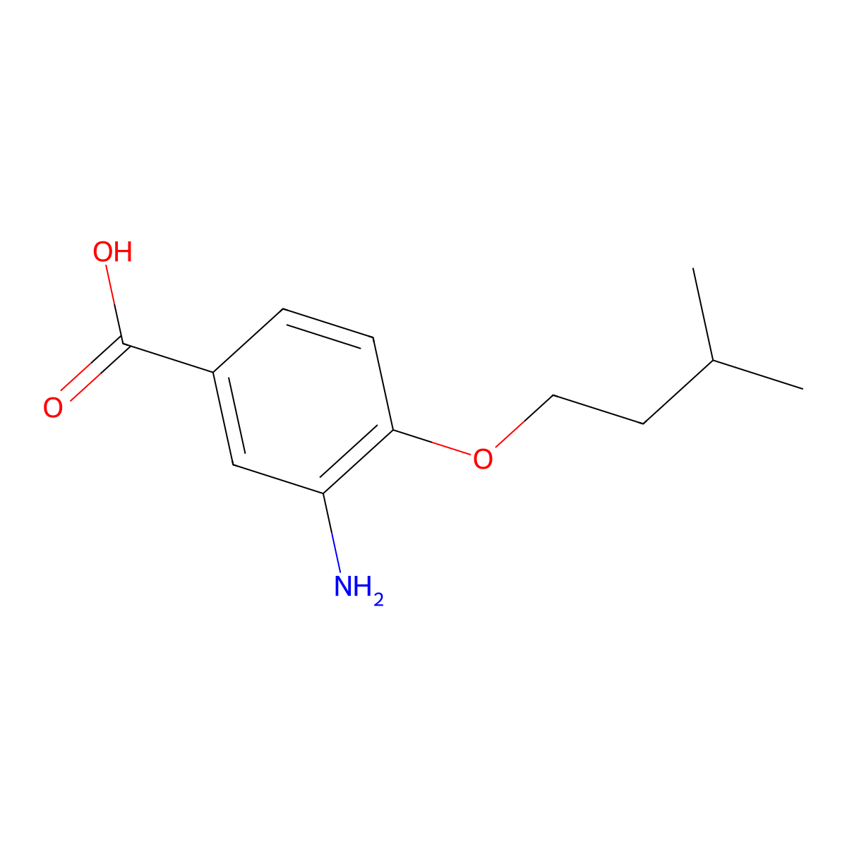 3-Amino-4-(isopentyloxy)benzoic acid molecular structure, CAS 1096879-46-7