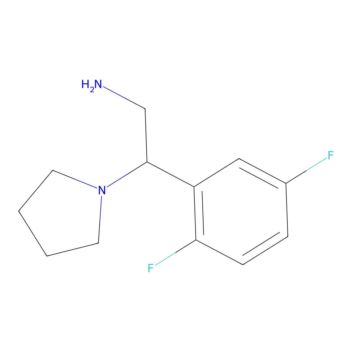 2-(2,5-Difluorophenyl)-2-(pyrrolidin-1-yl)ethanamine molecular structure, CAS 1096880-44-2