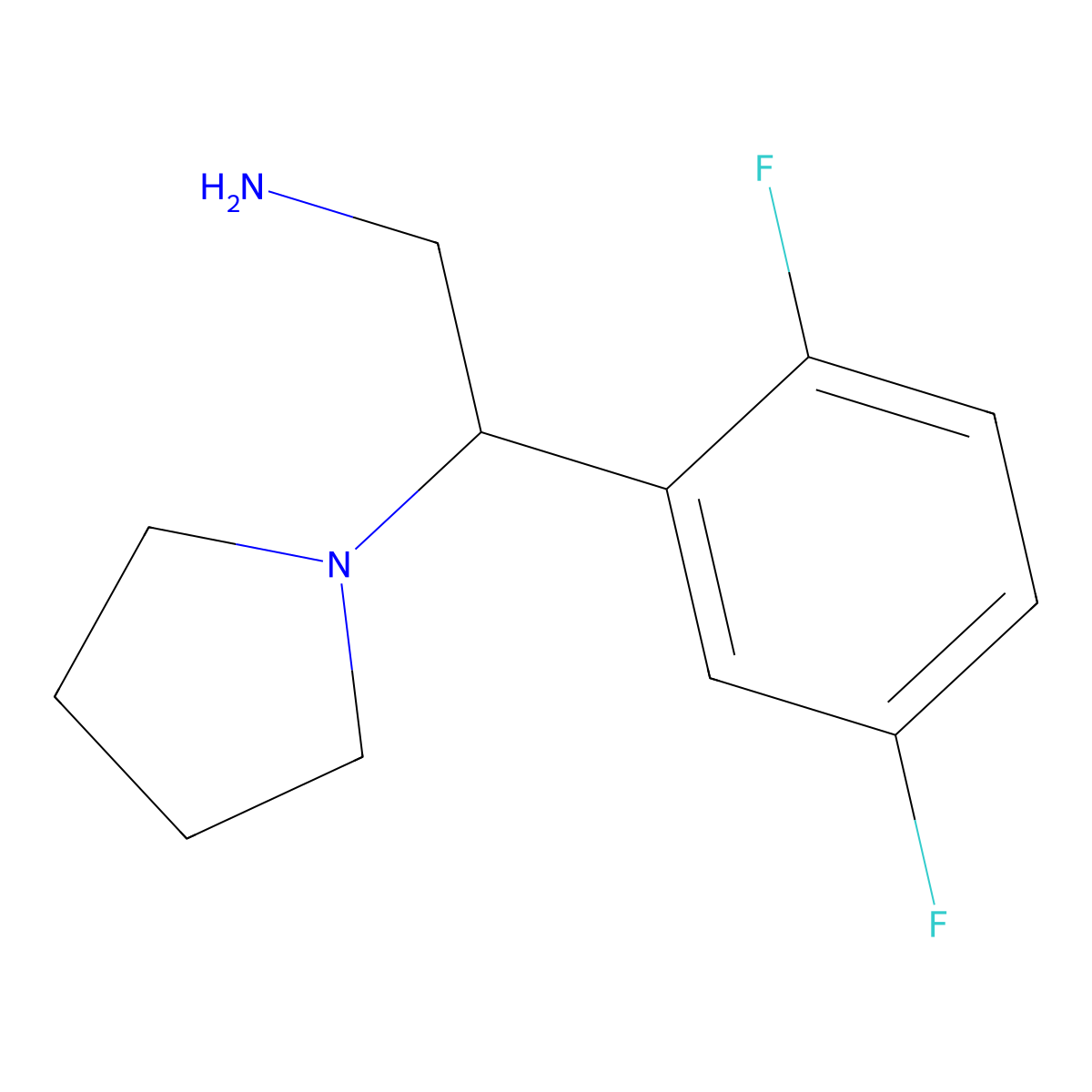 2-(2,5-Difluorophenyl)-2-(pyrrolidin-1-yl)ethanamine molecular structure, CAS 1096880-44-2