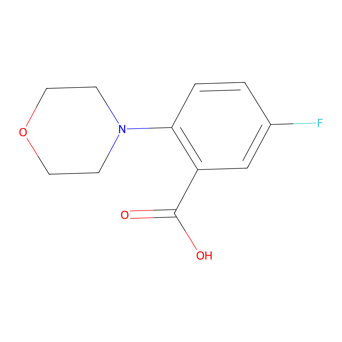 5-Fluoro-2-morpholinobenzoic acid molecular structure, CAS 1096880-75-9