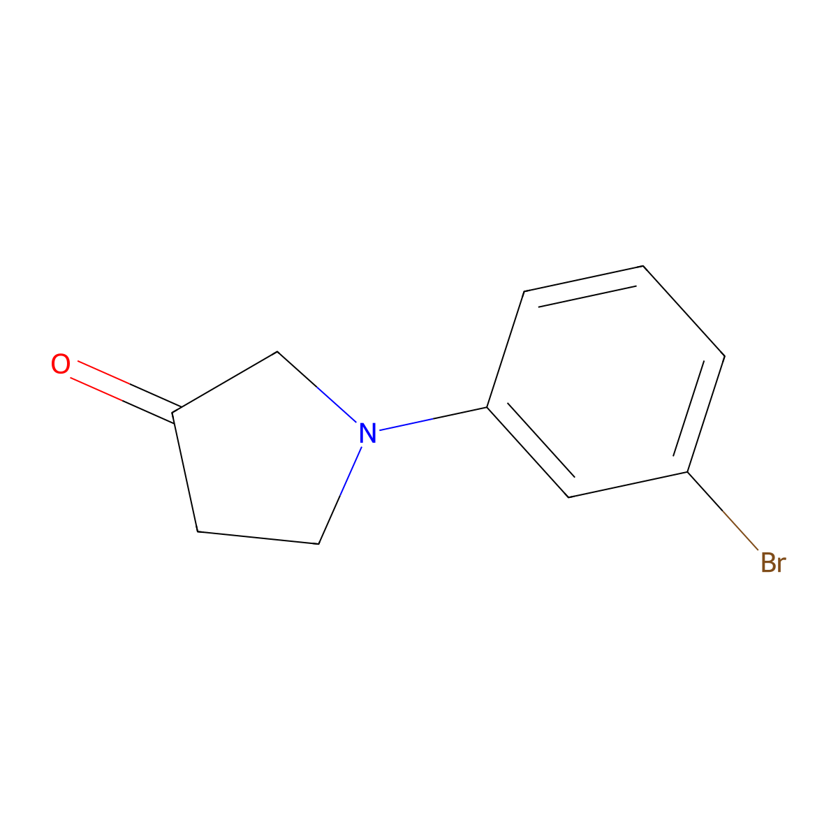 1-(3-Bromophenyl)pyrrolidin-3-one molecular structure, CAS 1096881-40-1