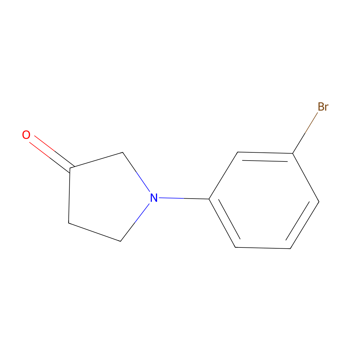 1-(3-Bromophenyl)pyrrolidin-3-one molecular structure, CAS 1096881-40-1