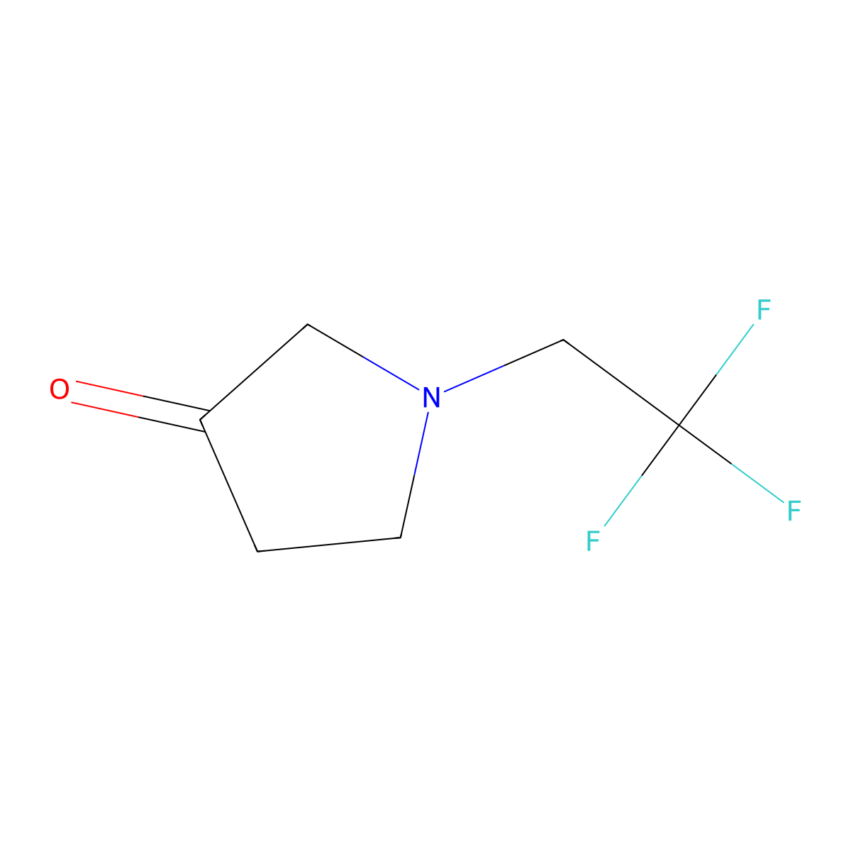 1-(2,2,2-Trifluoroethyl)pyrrolidin-3-one molecular structure, CAS 1096881-58-1