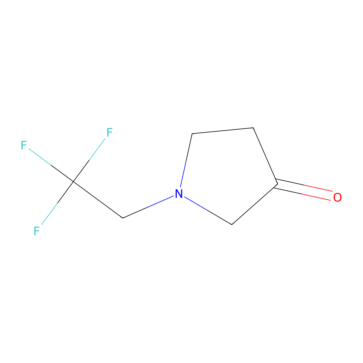 1-(2,2,2-Trifluoroethyl)pyrrolidin-3-one molecular structure, CAS 1096881-58-1