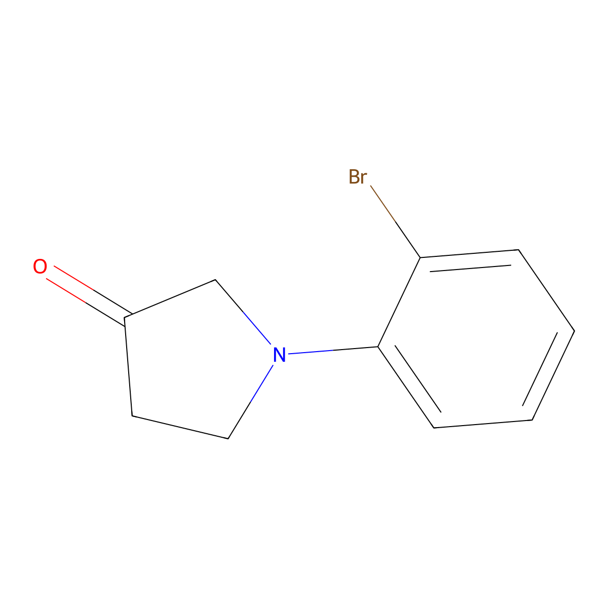 1-(2-Bromophenyl)pyrrolidin-3-one molecular structure, CAS 1096881-67-2