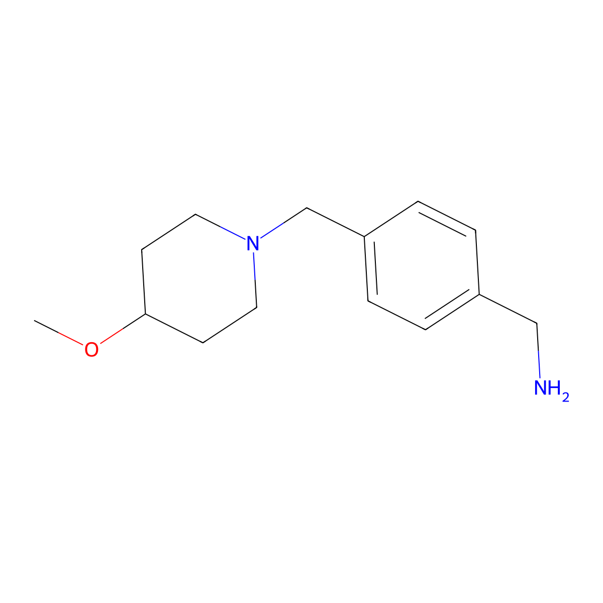 (4-((4-Methoxypiperidin-1-yl)methyl)phenyl)methanamine molecular structure, CAS 1096884-26-2