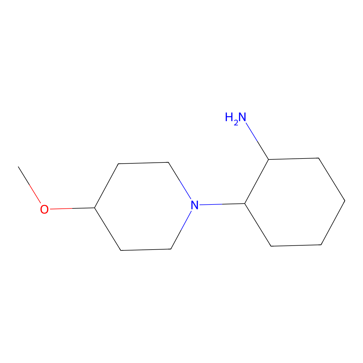 2-(4-Methoxypiperidin-1-yl)cyclohexan-1-amine molecular structure, CAS 1096884-71-7