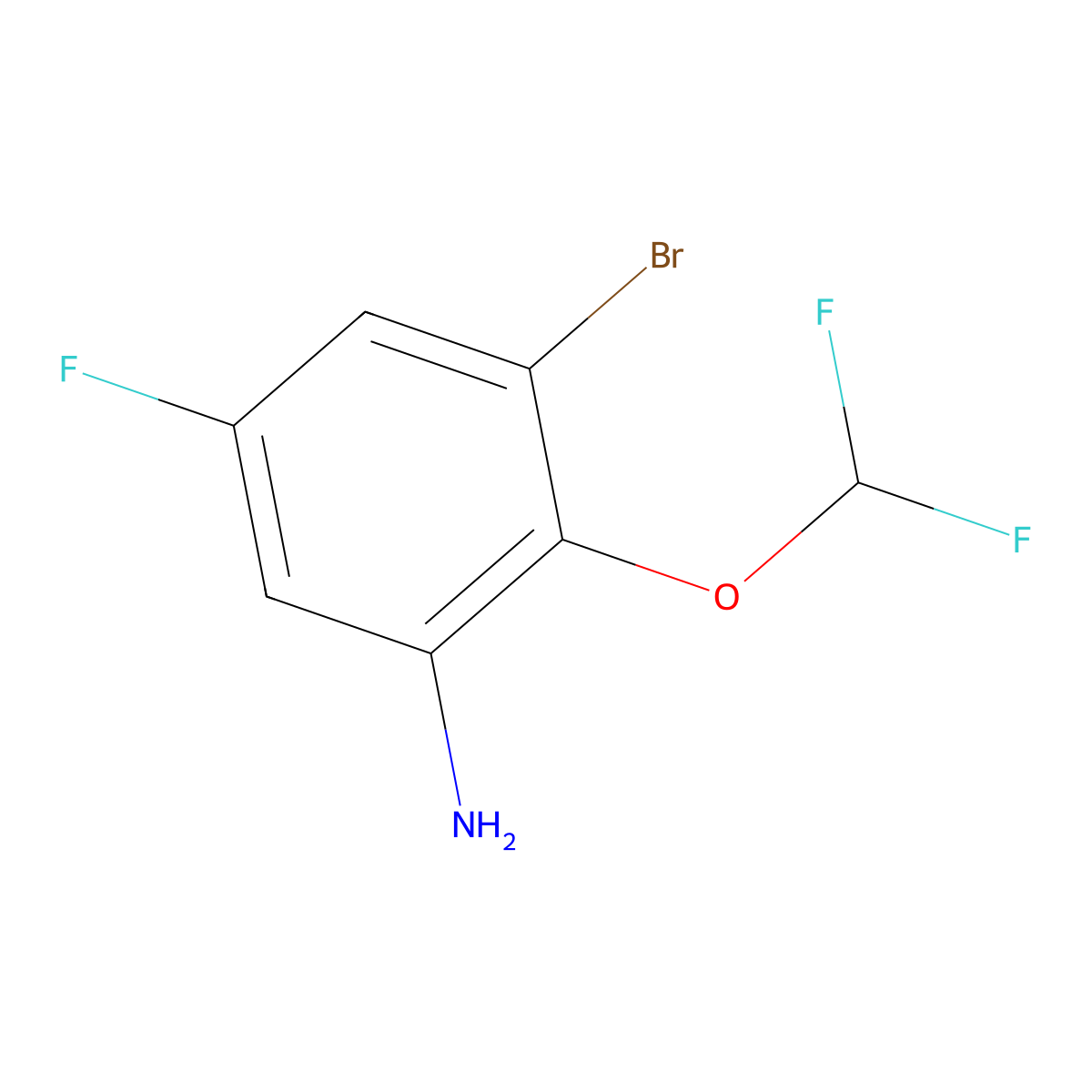 3-Bromo-2-(difluoromethoxy)-5-fluoroaniline molecular structure, CAS 1096884-90-0