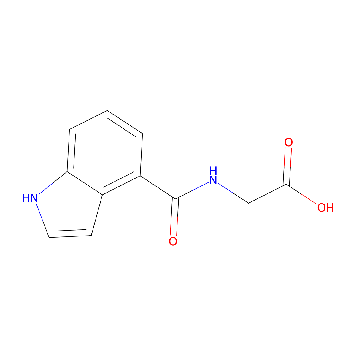 2-(1H-indole-4-carboxamido)acetic acid molecular structure, CAS 1096886-59-7