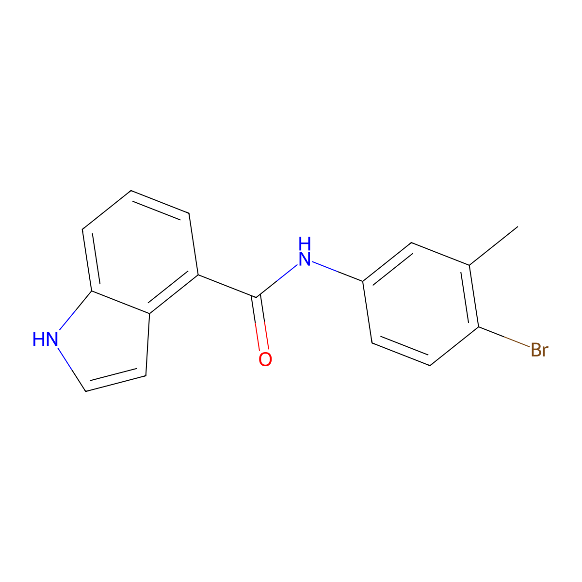 N-(4-bromo-3-methylphenyl)-1H-indole-4-carboxamide molecular structure, CAS 1096886-61-1