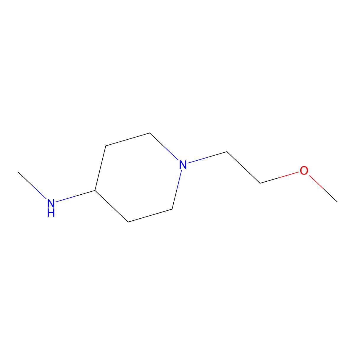 1-(2-methoxyethyl)-N-methylpiperidin-4-amine molecular structure, CAS 1096886-98-4