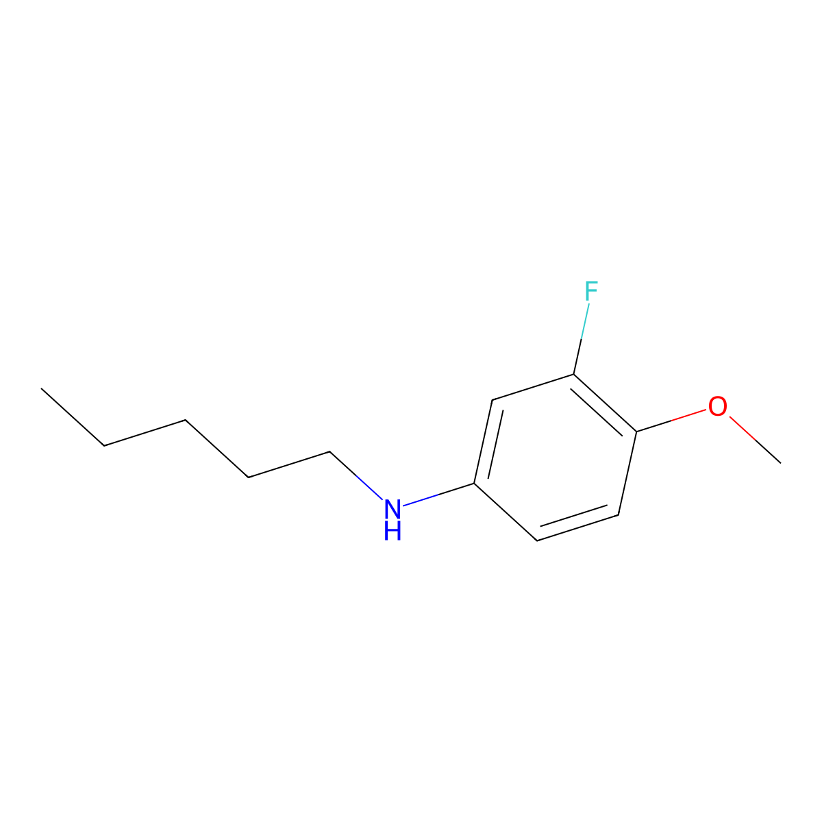 3-fluoro-4-methoxy-N-pentylaniline molecular structure, CAS 1096887-91-0