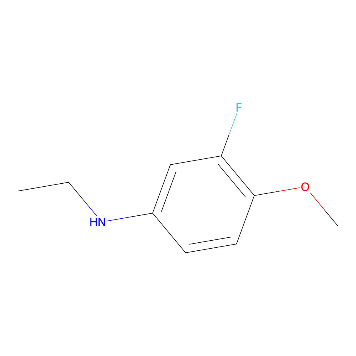 N-ethyl-3-fluoro-4-methoxyaniline molecular structure, CAS 1096888-06-0