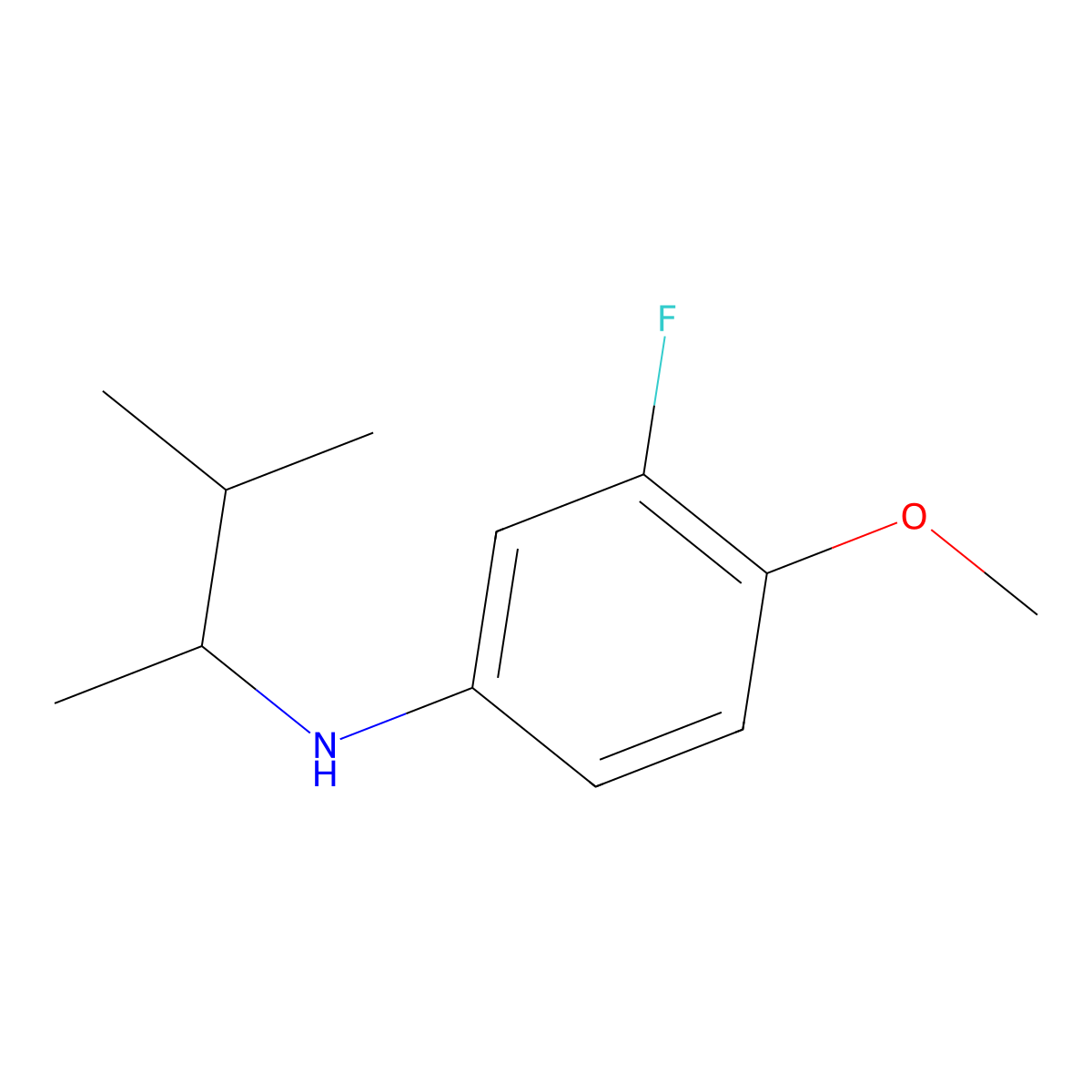 3-fluoro-4-methoxy-N-(3-methylbutan-2-yl)aniline molecular structure, CAS 1096888-17-3