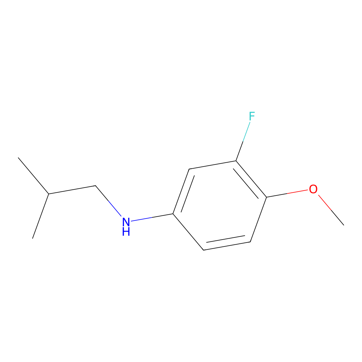 (3-Fluoro-4-methoxyphenyl)isobutylamine molecular structure, CAS 1096888-34-4