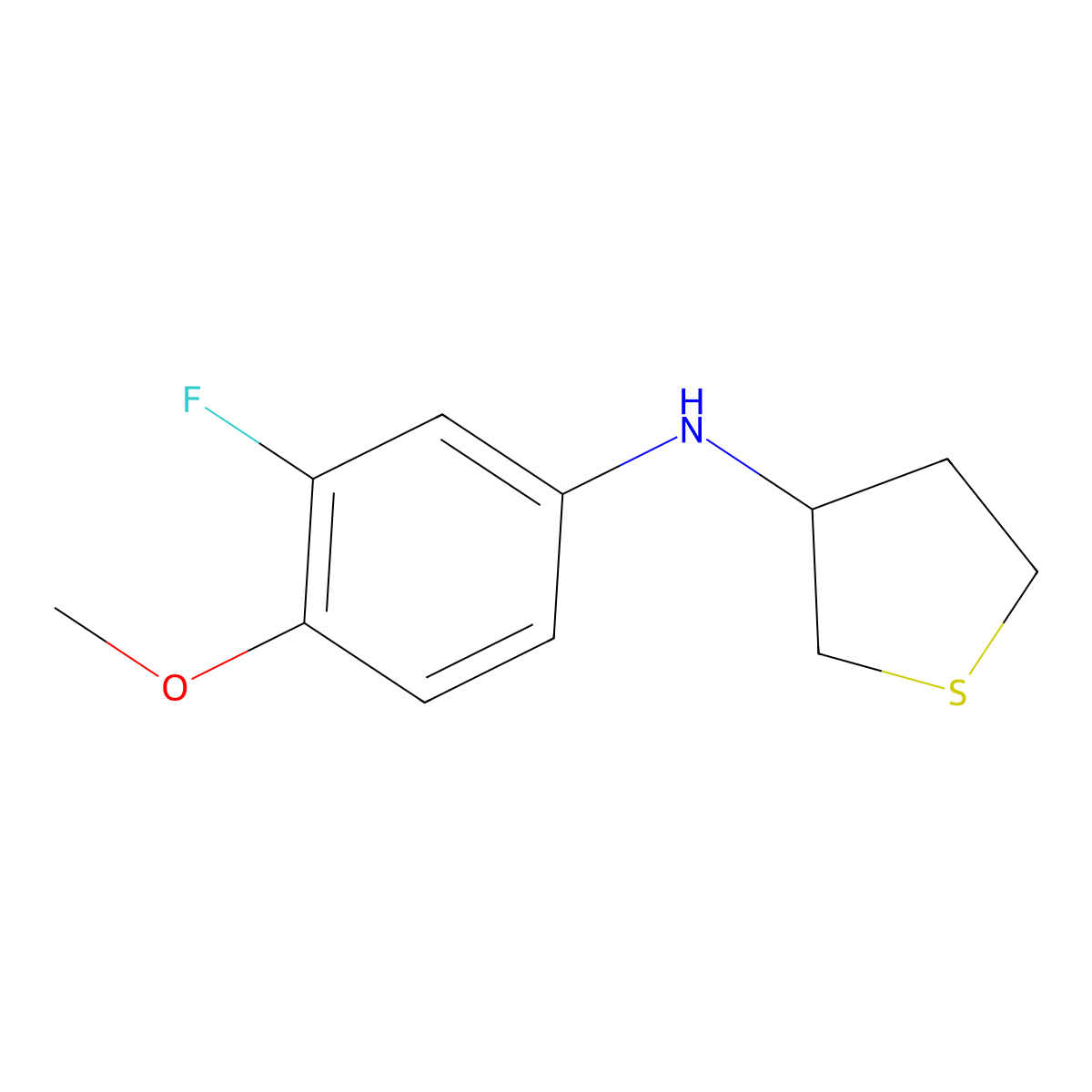 N-(3-fluoro-4-methoxyphenyl)thiolan-3-amine molecular structure, CAS 1096888-41-3