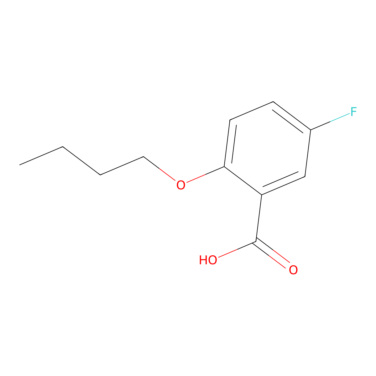 2-Butoxy-5-fluorobenzoic acid molecular structure, CAS 1096888-88-8