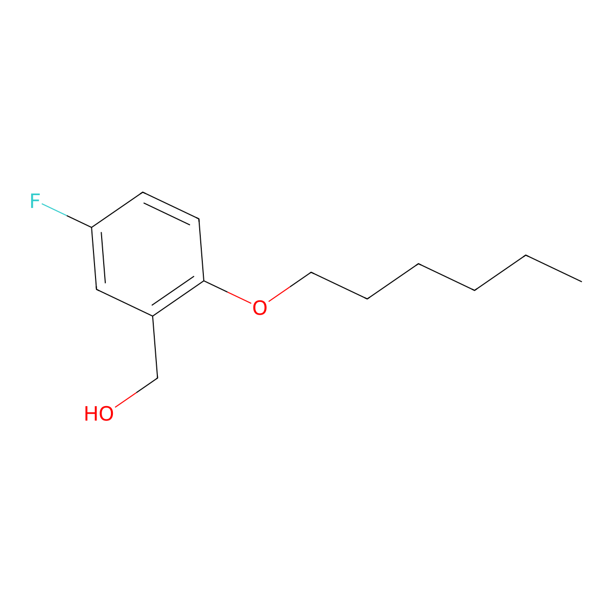 (5-Fluoro-2-(hexyloxy)phenyl)methanol molecular structure, CAS 1096889-13-2