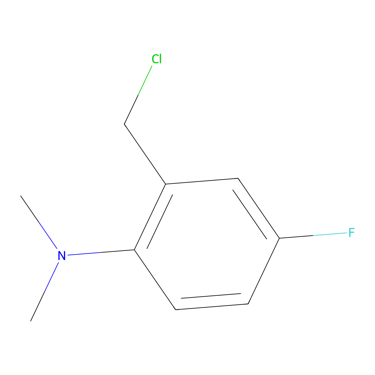 2-(chloromethyl)-4-fluoro-N,N-dimethylaniline molecular structure, CAS 1096889-31-4