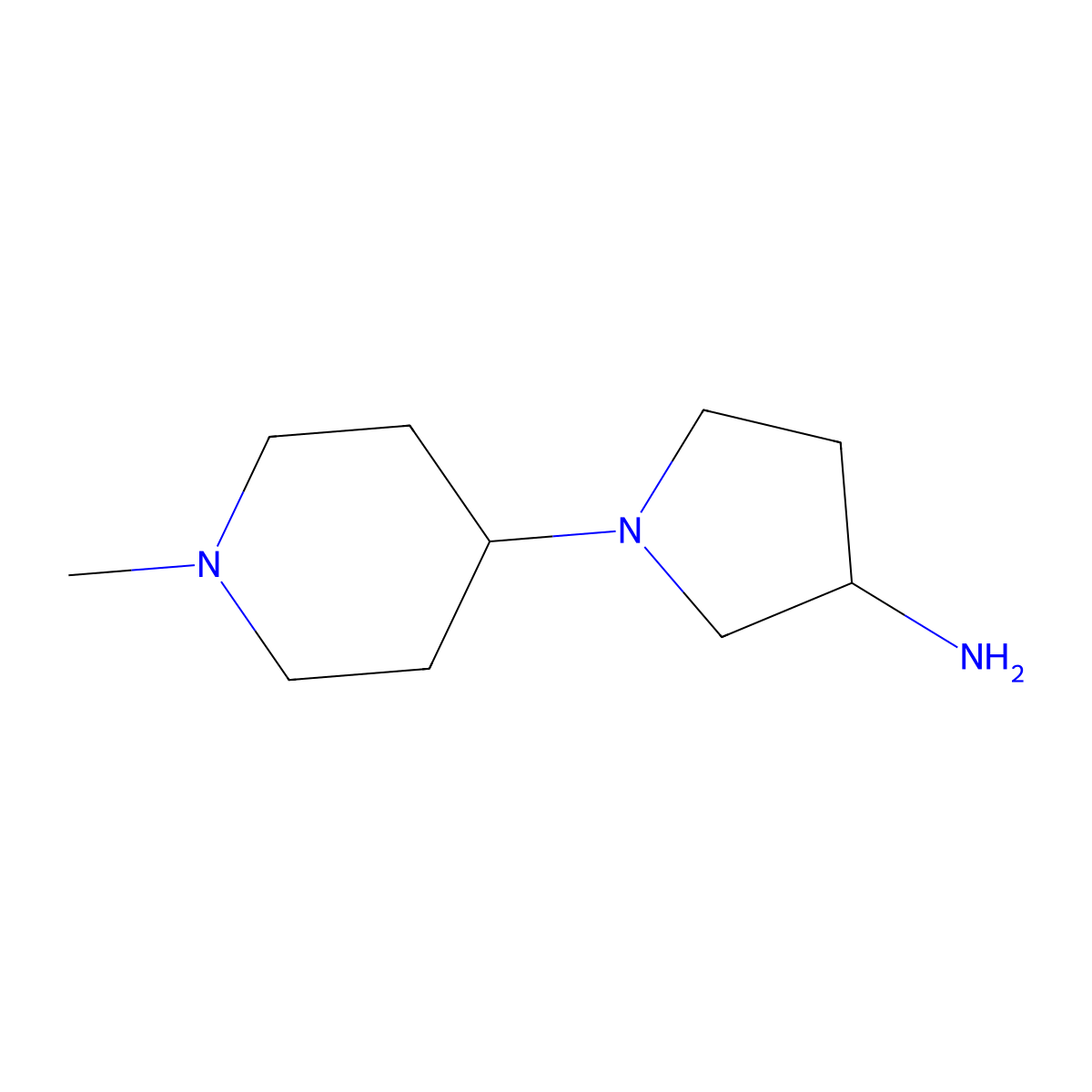 1-(1-Methylpiperidin-4-yl)pyrrolidin-3-amine molecular structure, CAS 1096892-08-8