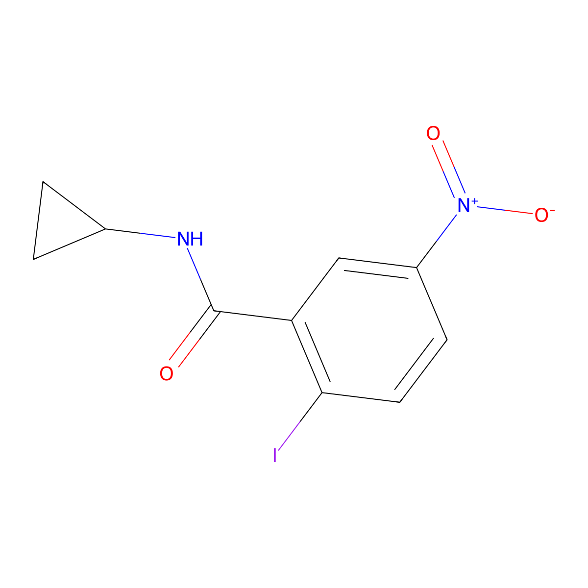 N-cyclopropyl-2-iodo-5-nitrobenzamide molecular structure, CAS 1096894-29-9