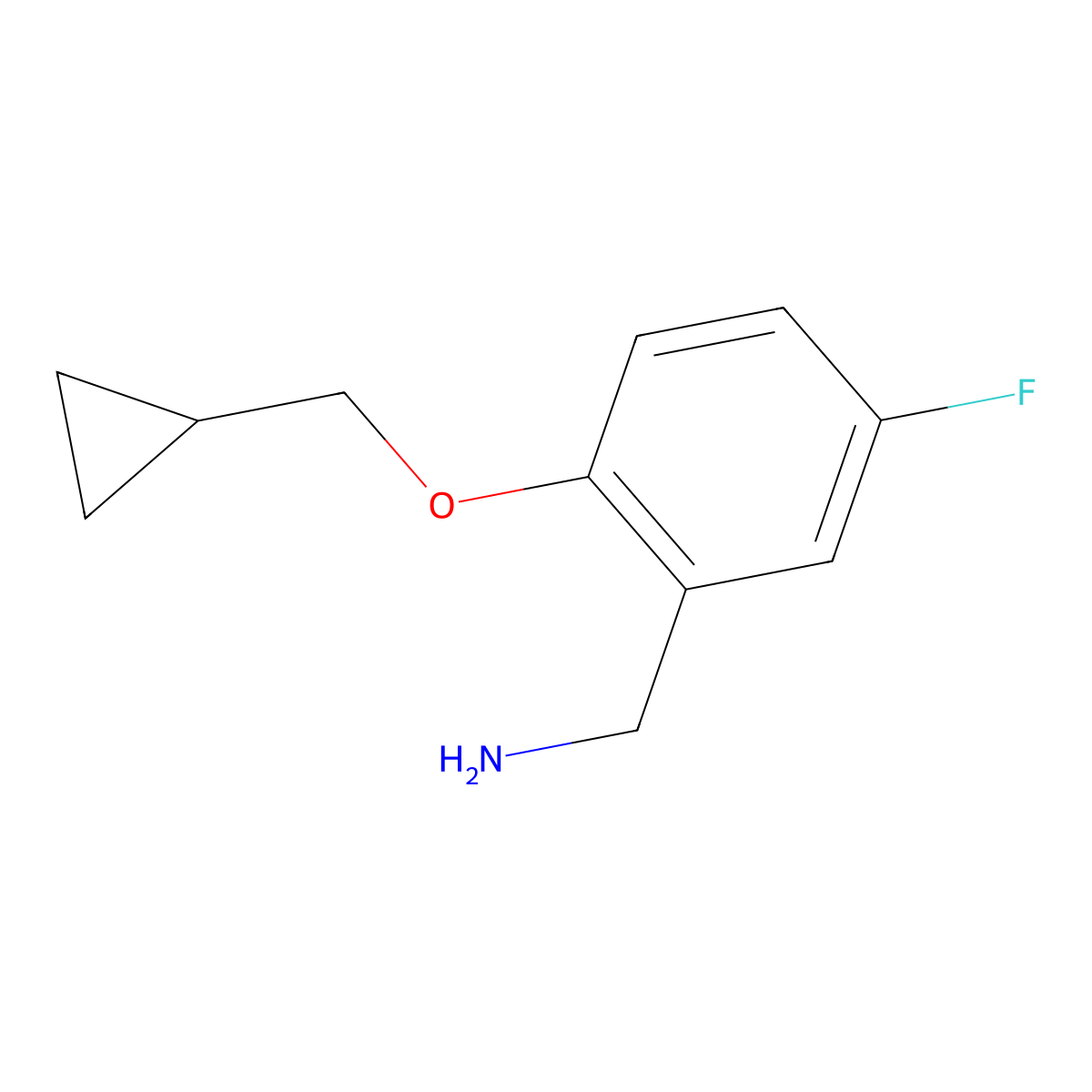 2-Cyclopropylmethoxy-5-fluorobenzylamine molecular structure, CAS 1096895-18-9