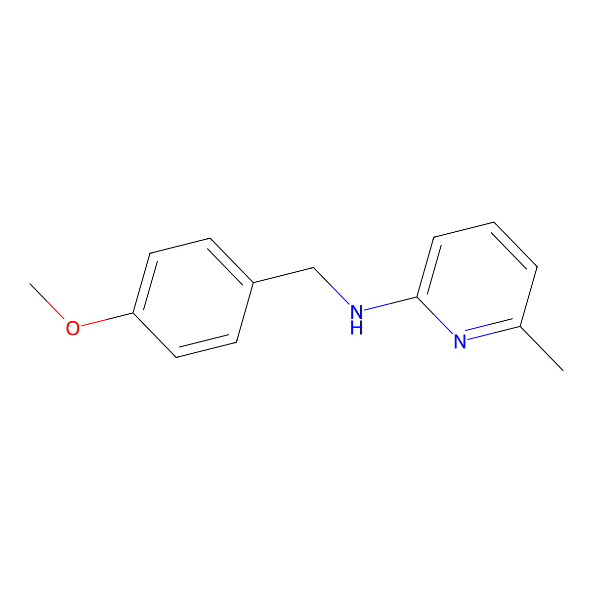 N-[(4-methoxyphenyl)methyl]-6-methylpyridin-2-amine molecular structure, CAS 109690-34-8