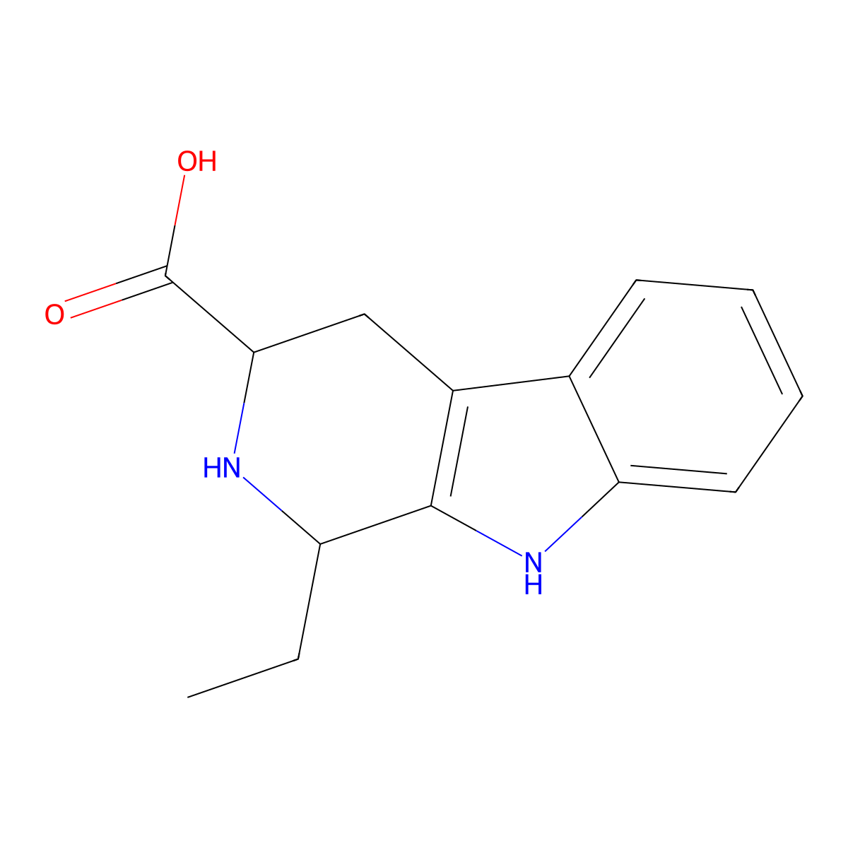 1-Ethyl-2,3,4,9-tetrahydro-1H-beta-carboline-3-carboxylic acid molecular structure, CAS 109690-46-2