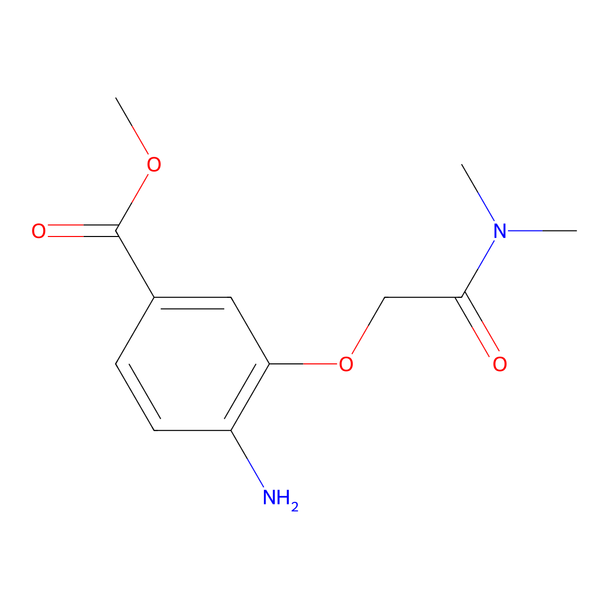 Methyl 4-amino-3-[(dimethylcarbamoyl)methoxy]benzoate molecular structure, CAS 1096901-52-8
