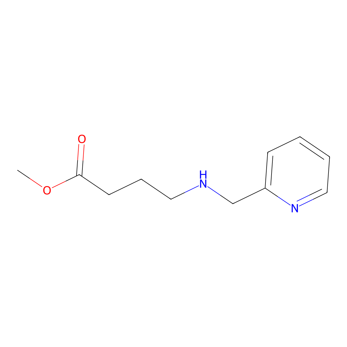 Methyl 4-{[(pyridin-2-yl)methyl]amino}butanoate molecular structure, CAS 1096902-85-0
