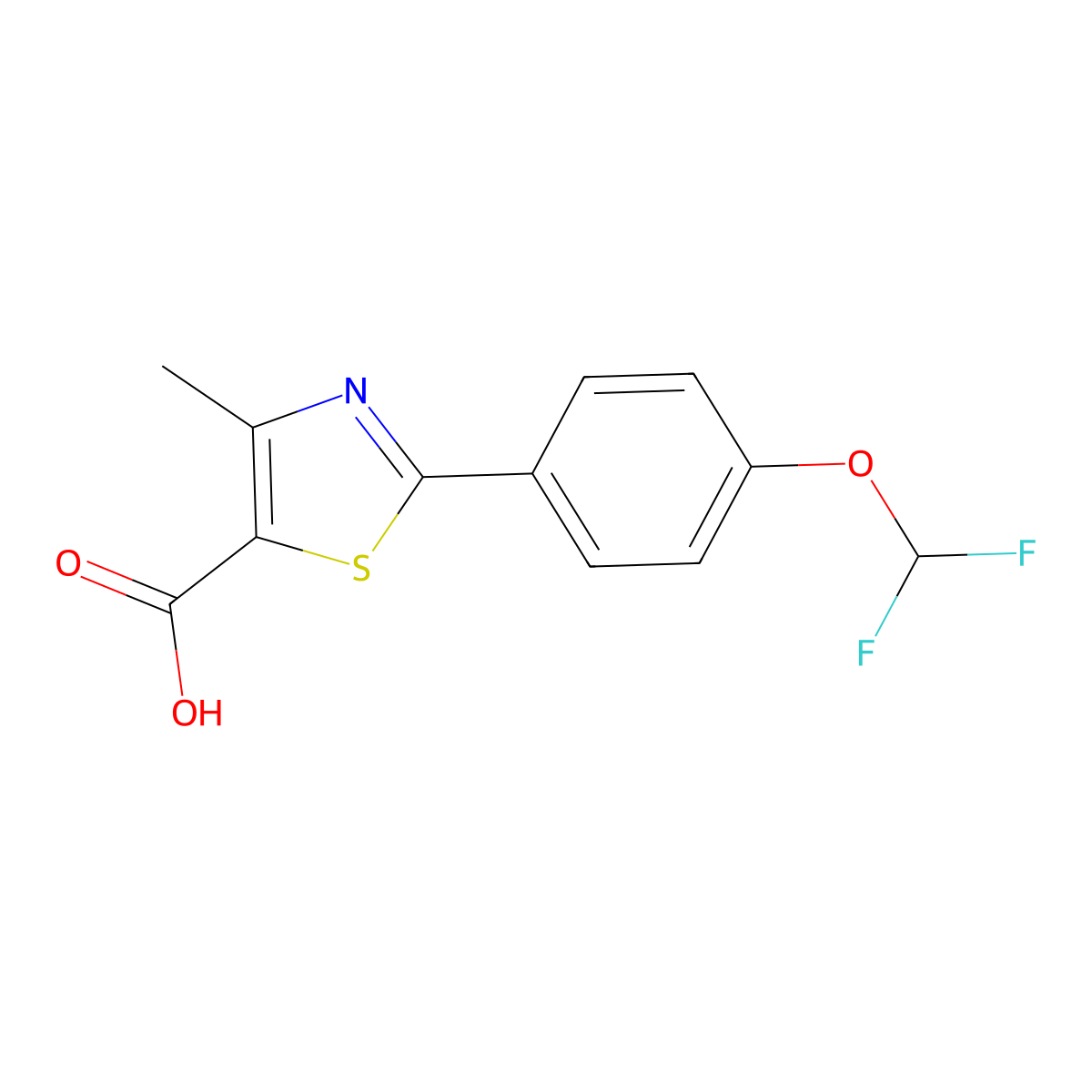 2-(4-(Difluoromethoxy)phenyl)-4-methylthiazole-5-carboxylic acid molecular structure, CAS 1096903-65-9